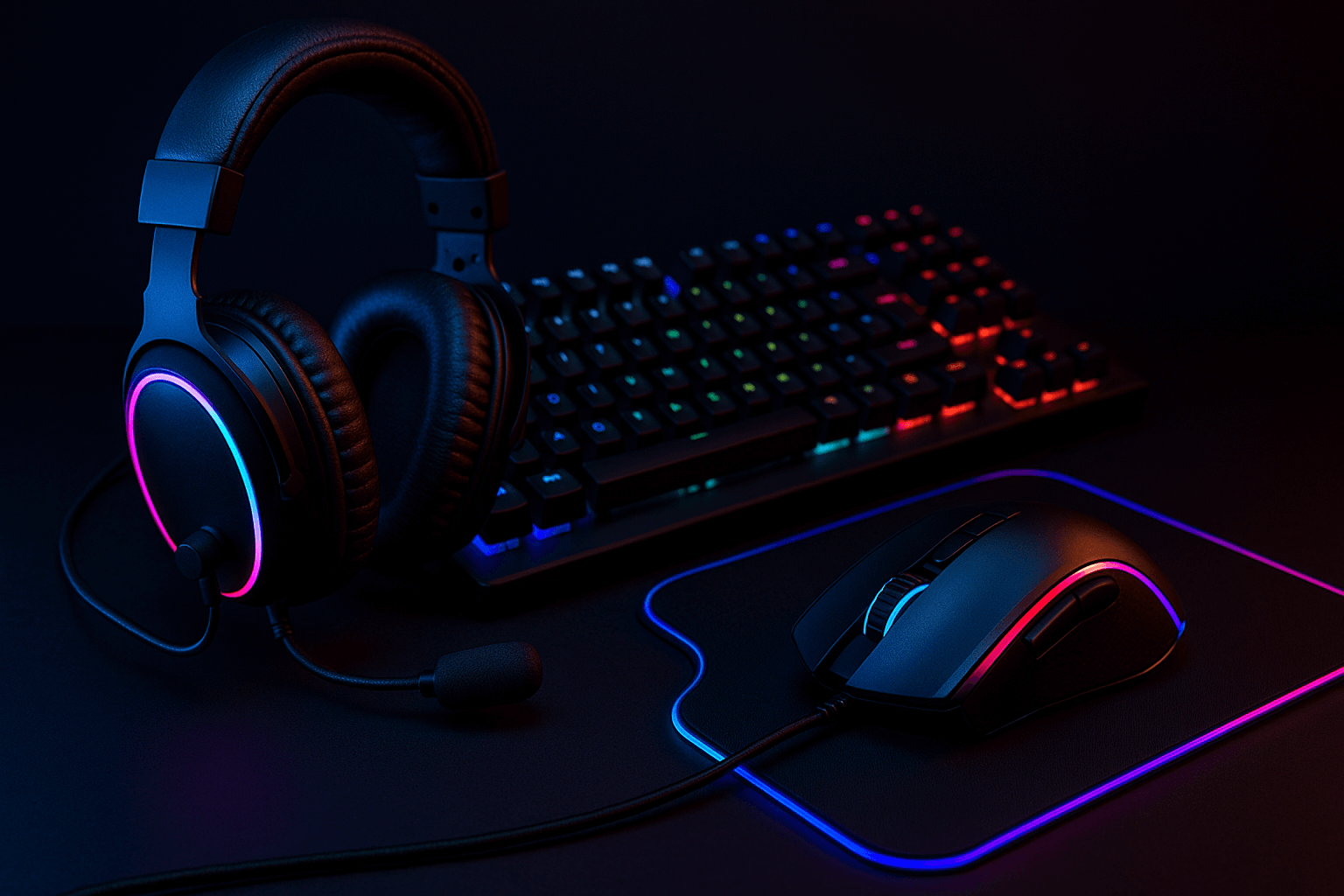Oyun Severler İçin Tam Set: Kulaklık + Klavye + Mouse + Mikrofon Kombinleri
