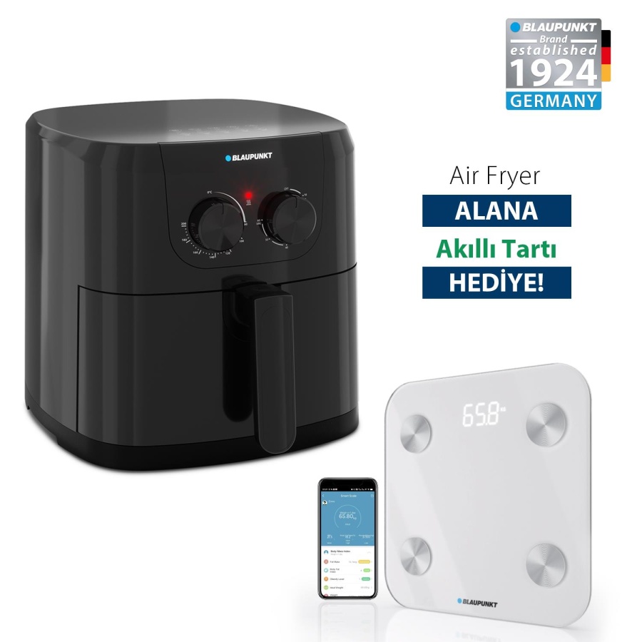 Blaupunkt A5450 Tek Hazneli 4.5 Litre Yağsız Air Fryer Fritöz + Blaupunkt Akıllı Tartı Hediyeli - 1