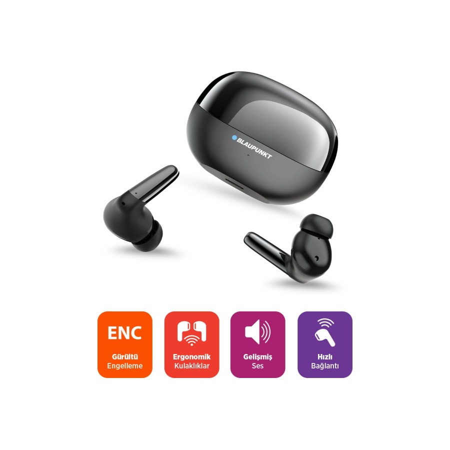 Blaupunkt B420 Kablosuz Bluetooth ENC Android IOS Uyumlu TWS Kulaklık Siyah - 3