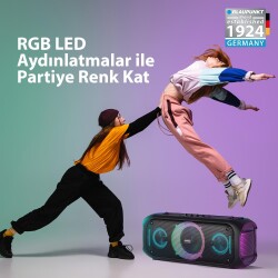 Blaupunkt PL700 Mikrofonlu Uzaktan Kumandalı Kablosuz BT Speaker Hoparlör Siyah - 8