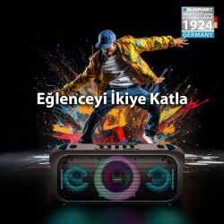 Blaupunkt PL700 Mikrofonlu Uzaktan Kumandalı Kablosuz BT Speaker Hoparlör Siyah - 9