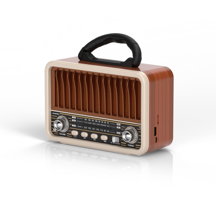 Blaupunkt R80 Nostaljik Radyo BT 5.3 Type-C Destekli FM AM SW Hafızalı Şarjlı Kahverengi - 2