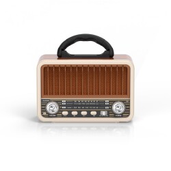 Blaupunkt R80 Nostaljik Radyo BT 5.3 Type-C Destekli FM AM SW Hafızalı Şarjlı Kahverengi - Blaupunkt