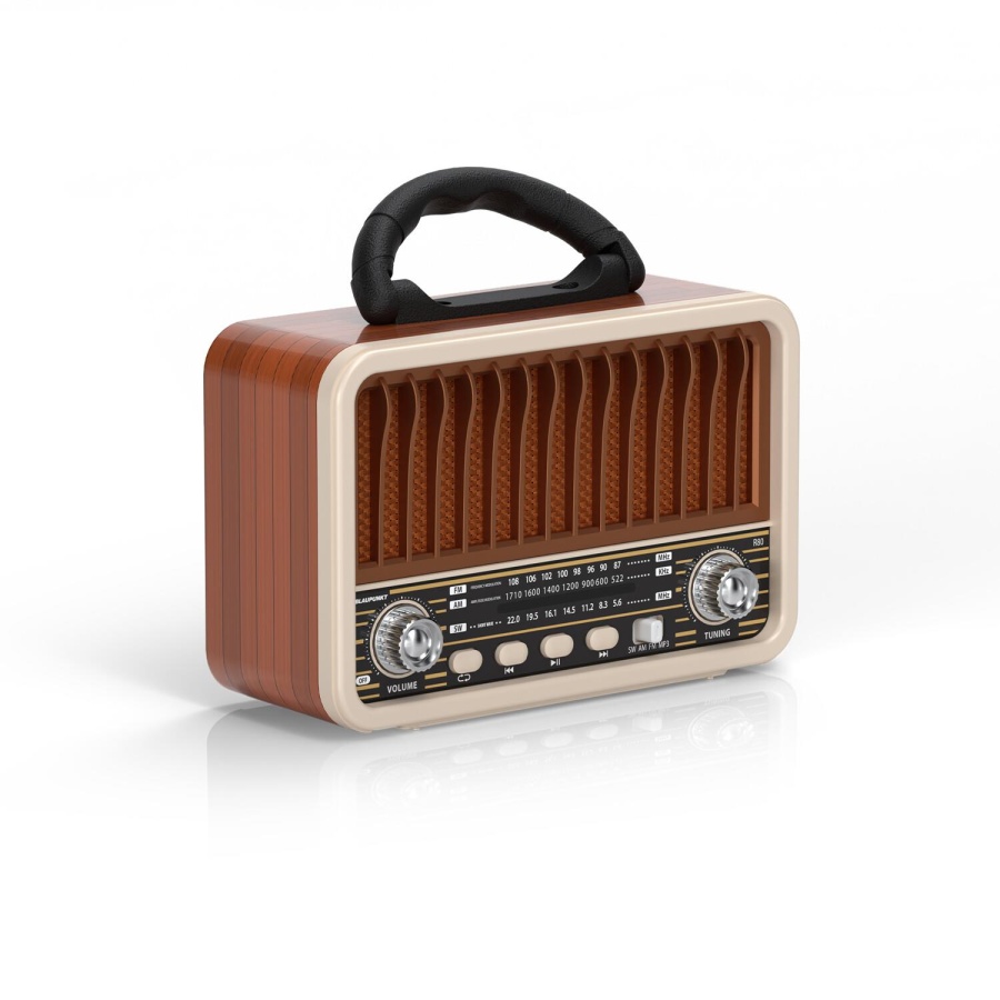 Blaupunkt R80 Nostaljik Radyo BT 5.3 Type-C Destekli FM AM SW Hafızalı Şarjlı Kahverengi - 3