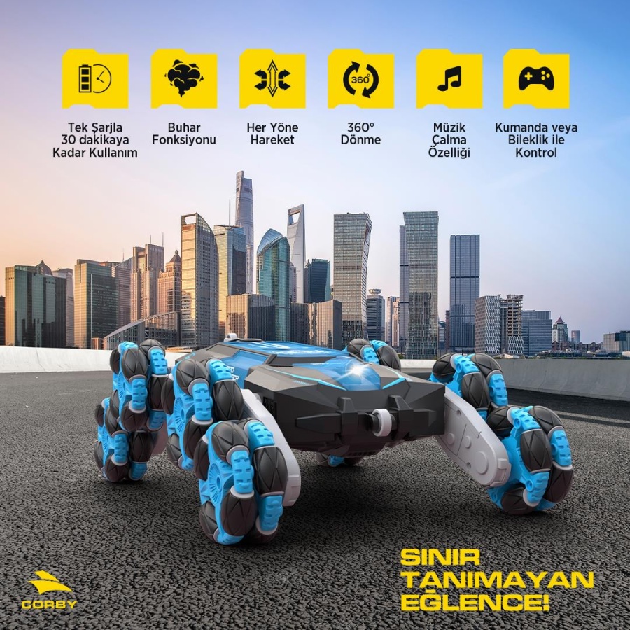 Corby Aero Spınner CSG11 Uzaktan Kumandalı Akrobat Araba Mavi - 2