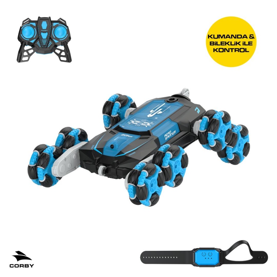 Corby Aero Spınner CSG11 Uzaktan Kumandalı Akrobat Araba Mavi - 3