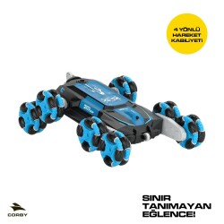 Corby Aero Spınner CSG11 Uzaktan Kumandalı Akrobat Araba Mavi - 4