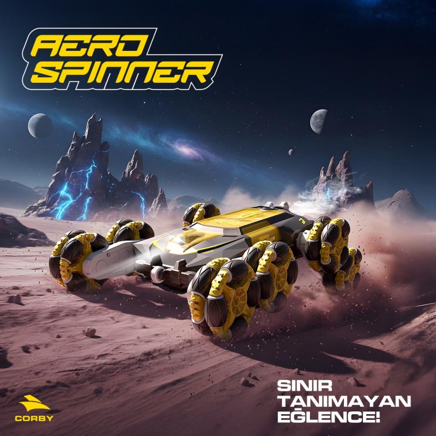 Corby Aero Spınner CSG11 Uzaktan Kumandalı Akrobat Araba Sarı - 1