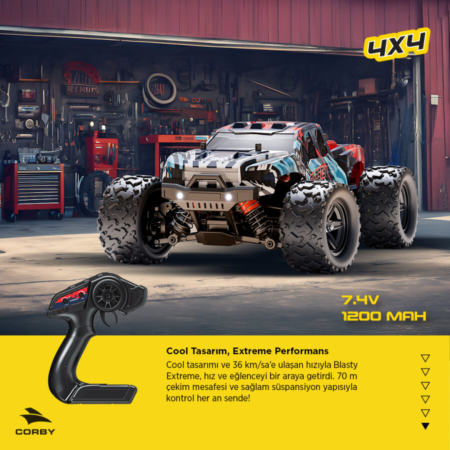 Corby Blasty Extreme CSG04 Uzaktan Kumandalı Yarış Arabası - 3