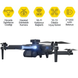 Corby Brushless WiFi Kameralı Drone Çift Bataryalı 720P HD Kamera 90° Hareketli Kamera IR Sensörlü - 2