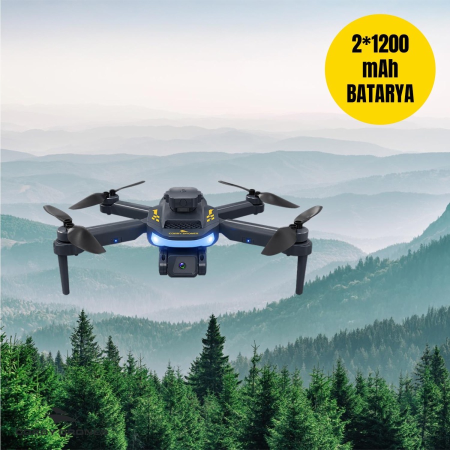 Corby Brushless WiFi Kameralı Drone Çift Bataryalı 720P HD Kamera 90° Hareketli Kamera IR Sensörlü - 5