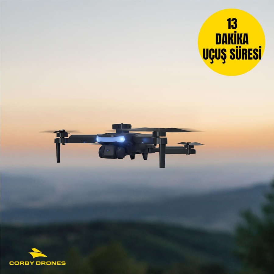 Corby Brushless WiFi Kameralı Drone Çift Bataryalı 720P HD Kamera 90° Hareketli Kamera IR Sensörlü - 6