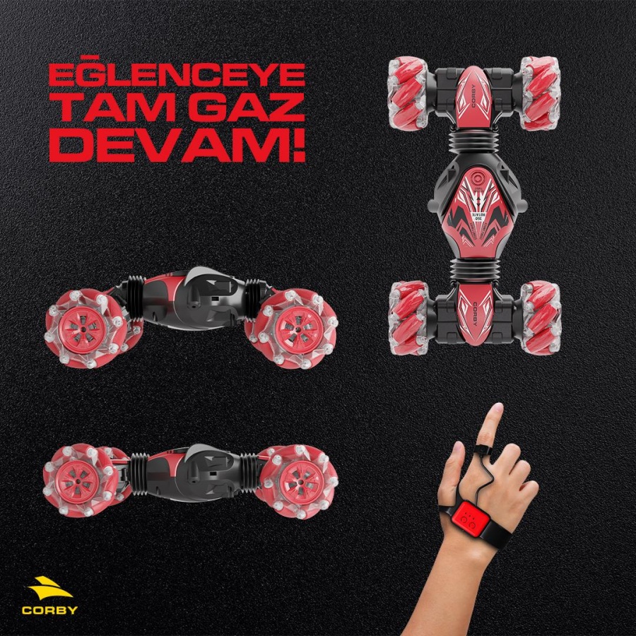 Corby CSG01 Uzaktan Kumandalı Akrobat Araba Kırmızı - 3