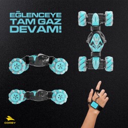 Corby CSG01 Uzaktan Kumandalı Akrobat Araba Mavi - 3