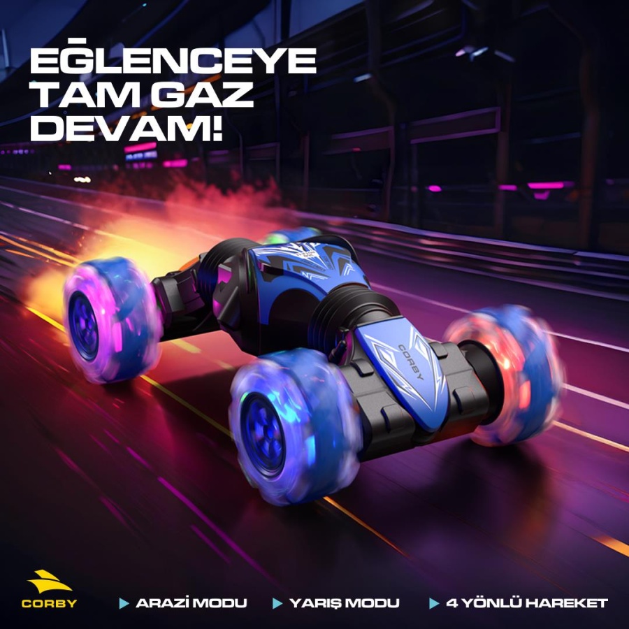 Corby CSG01 Uzaktan Kumandalı Akrobat Araba Navy - 1