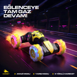 Corby CSG01 Uzaktan Kumandalı Akrobat Araba Sarı - Corby