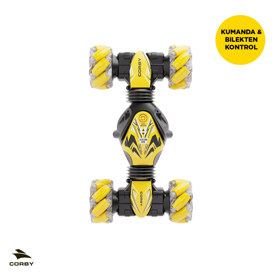 Corby CSG01 Uzaktan Kumandalı Akrobat Araba Sarı - 4