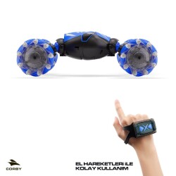 Corby CSG02 Uzaktan Kumandalı Akrobat Araba Mavi - 5