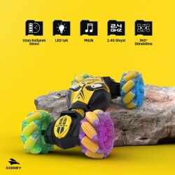 Corby CSG02 Uzaktan Kumandalı Akrobat Araba Sarı - 2
