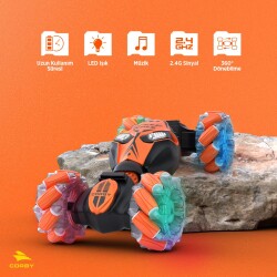 Corby CSG02 Uzaktan Kumandalı Akrobat Araba Turuncu - 2