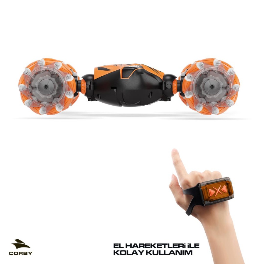 Corby CSG02 Uzaktan Kumandalı Akrobat Araba Turuncu - 6