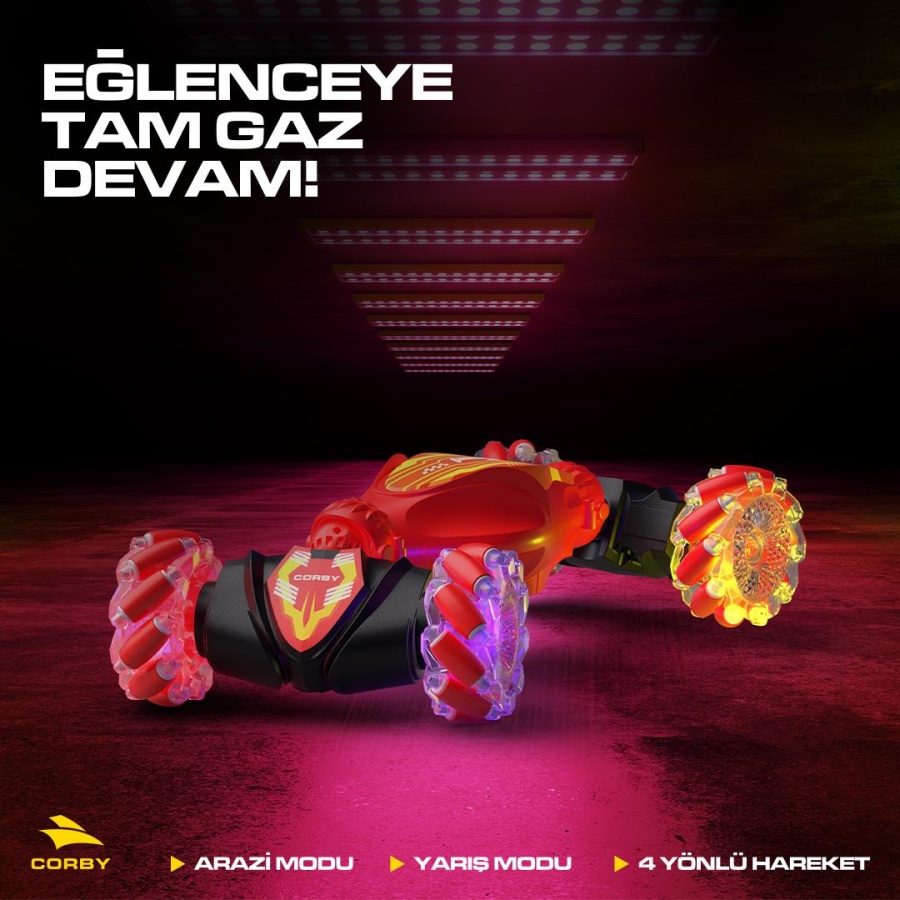 Corby CSG03 Uzaktan Kumandalı Akrobat Araba Kırmızı - 1