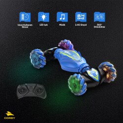 Corby CSG03 Uzaktan Kumandalı Akrobat Araba Mavi - 2