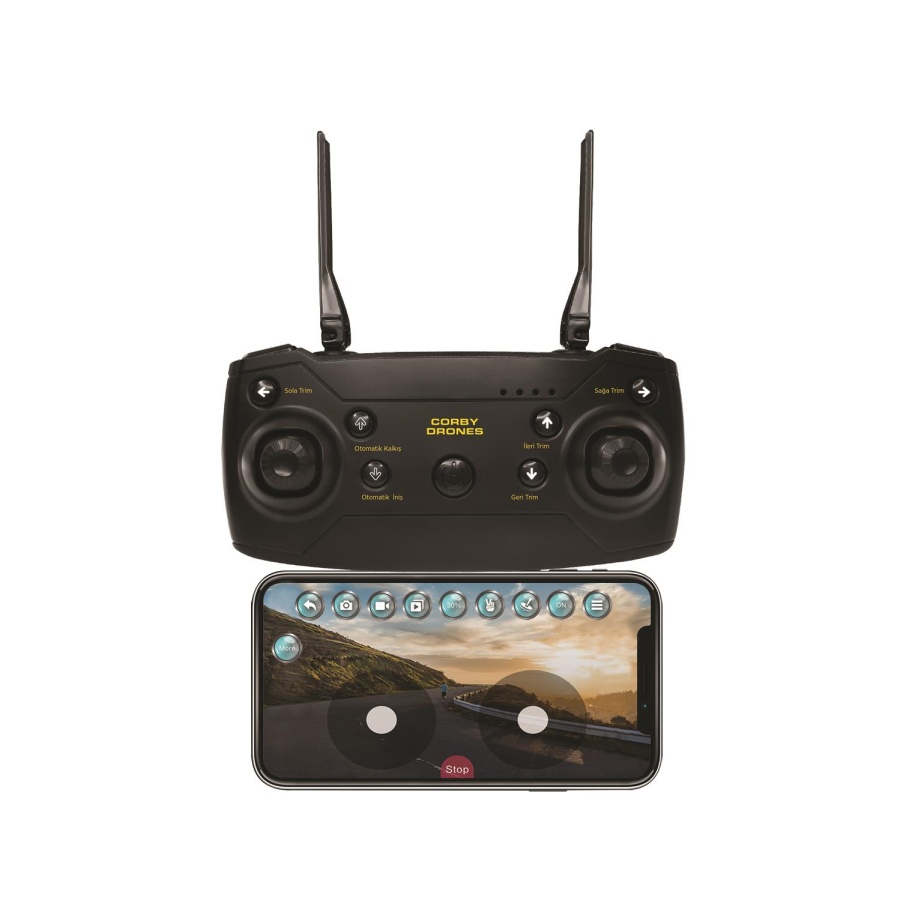 Corby CX017 Wifi Çift Kameralı Katlanabilir 1080P Drone + 2 Bataryalı Set - 5