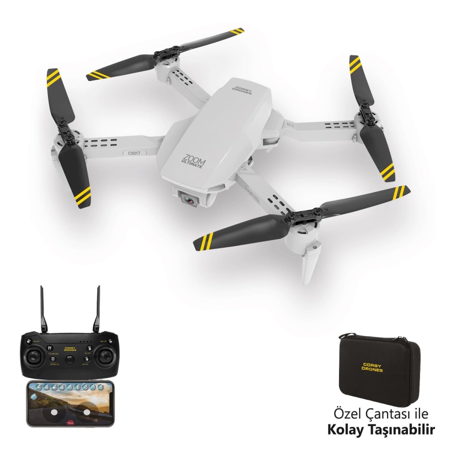 Corby CX017 Wifi Çift Kameralı Katlanabilir 1080P Drone - 2