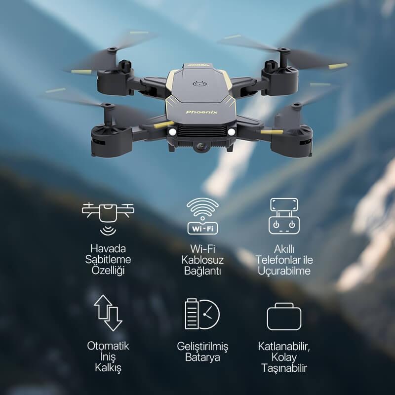 Corby Drones CX028 Phoenix Katlanabilir Kameralı 720p Smart Drone - 7
