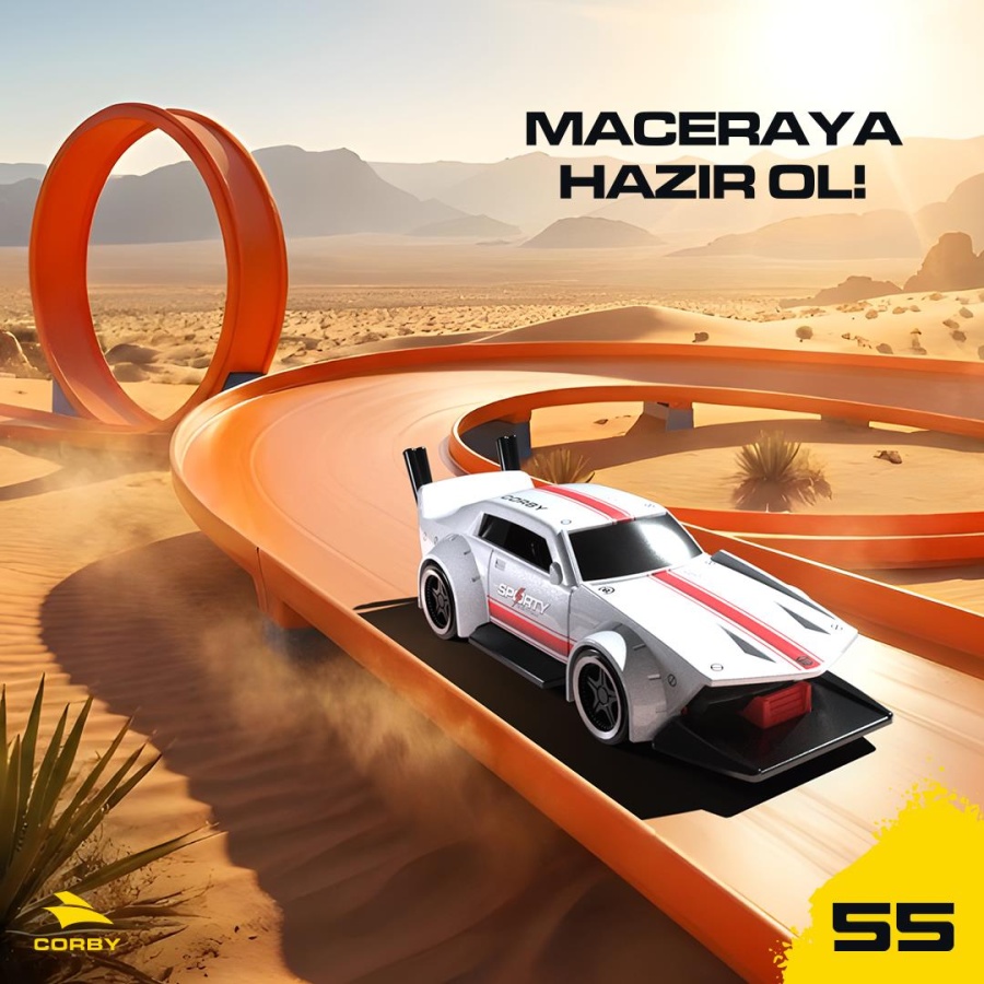 Corby Hyper Series CT101 Fırlatma Rampalı Metal Oyun Arabası Beyaz - 2