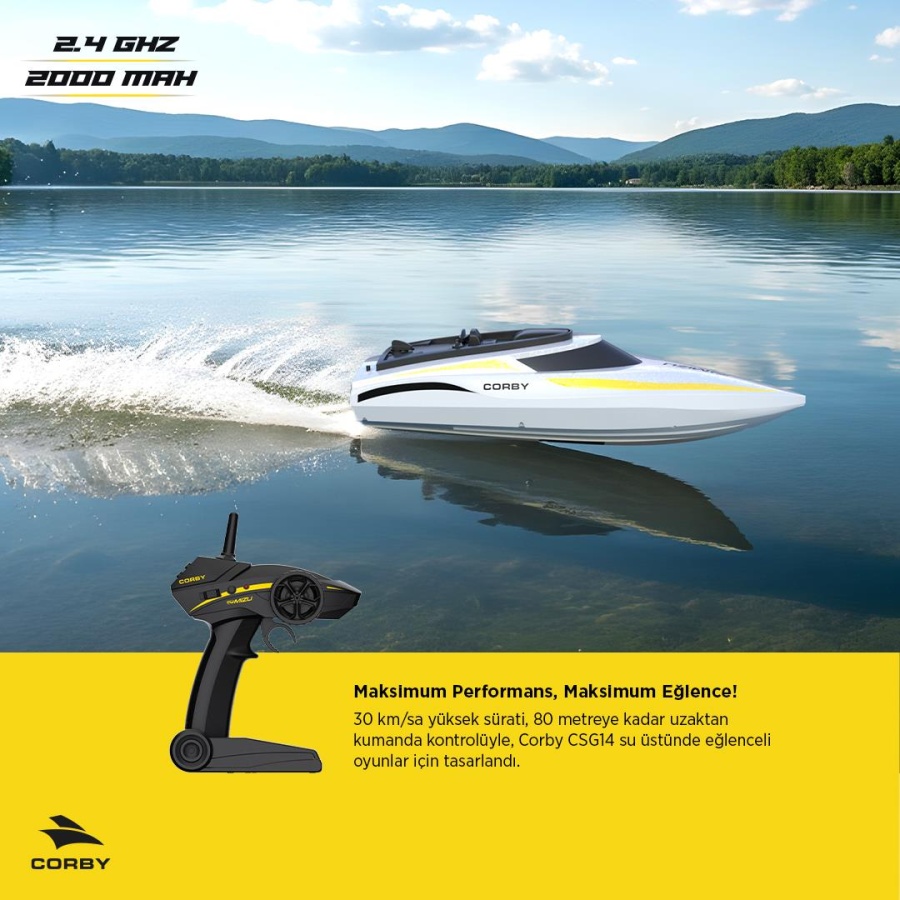 Corby Mızu CSG14 Uzaktan Kumandalı Yarış Teknesi - 3