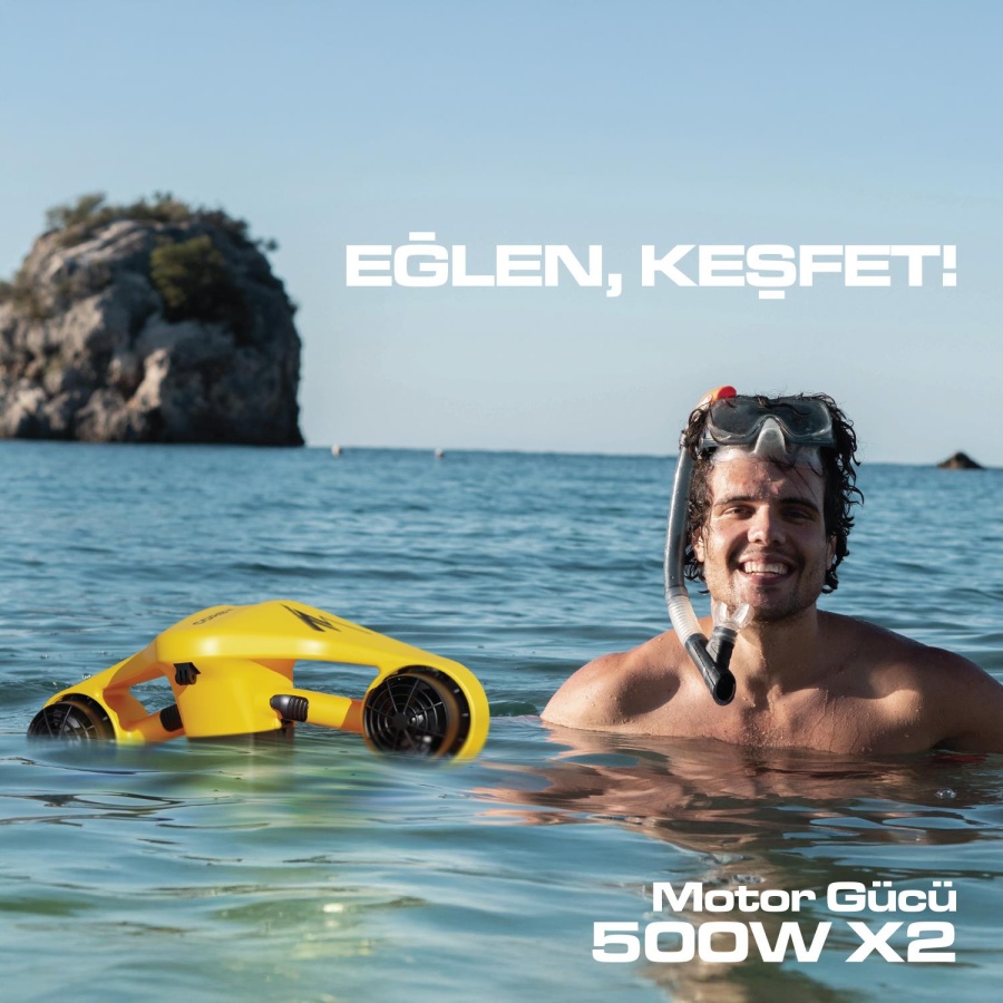 Corby Nautilus M2 Elektrikli 2 x 500W Deniz Scooter Sarı - 6