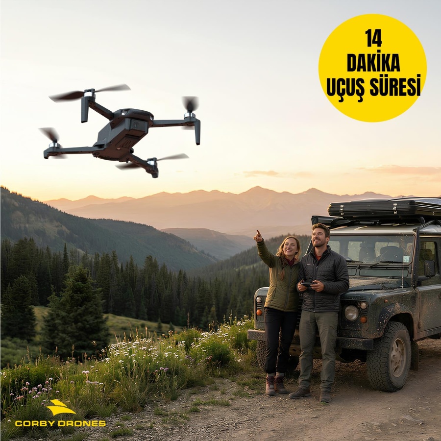 Corby Recon-X Brushless WiFi Kameralı Drone 720P HD Kamera Katlanabilir Uzaktan Kumandalı Siyah - 6