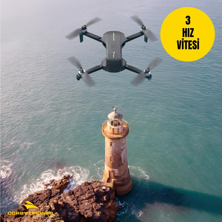 Corby Recon-X Brushless WiFi Kameralı Drone 720P HD Kamera Katlanabilir Uzaktan Kumandalı Siyah - 7