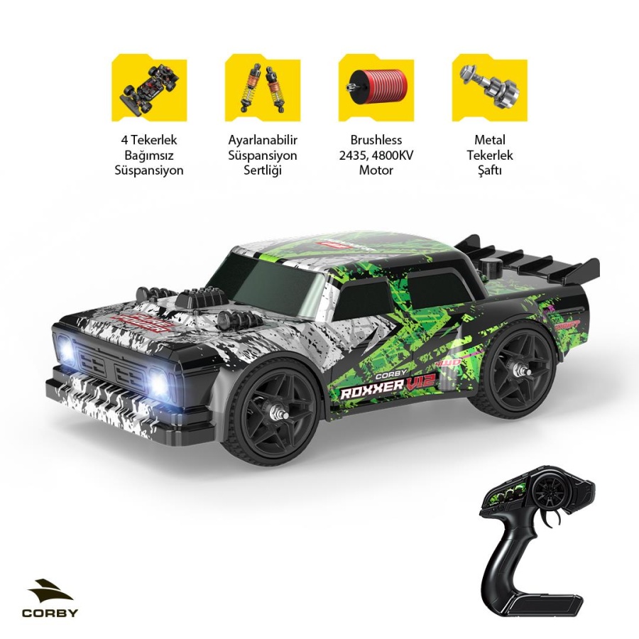 Corby Roxxer V12 CSG05 Uzaktan Kumandalı Yarış Arabası - 4