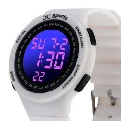 David Clark DC30101D-01 Unisex Dijital Kol Saati Beyaz - 1