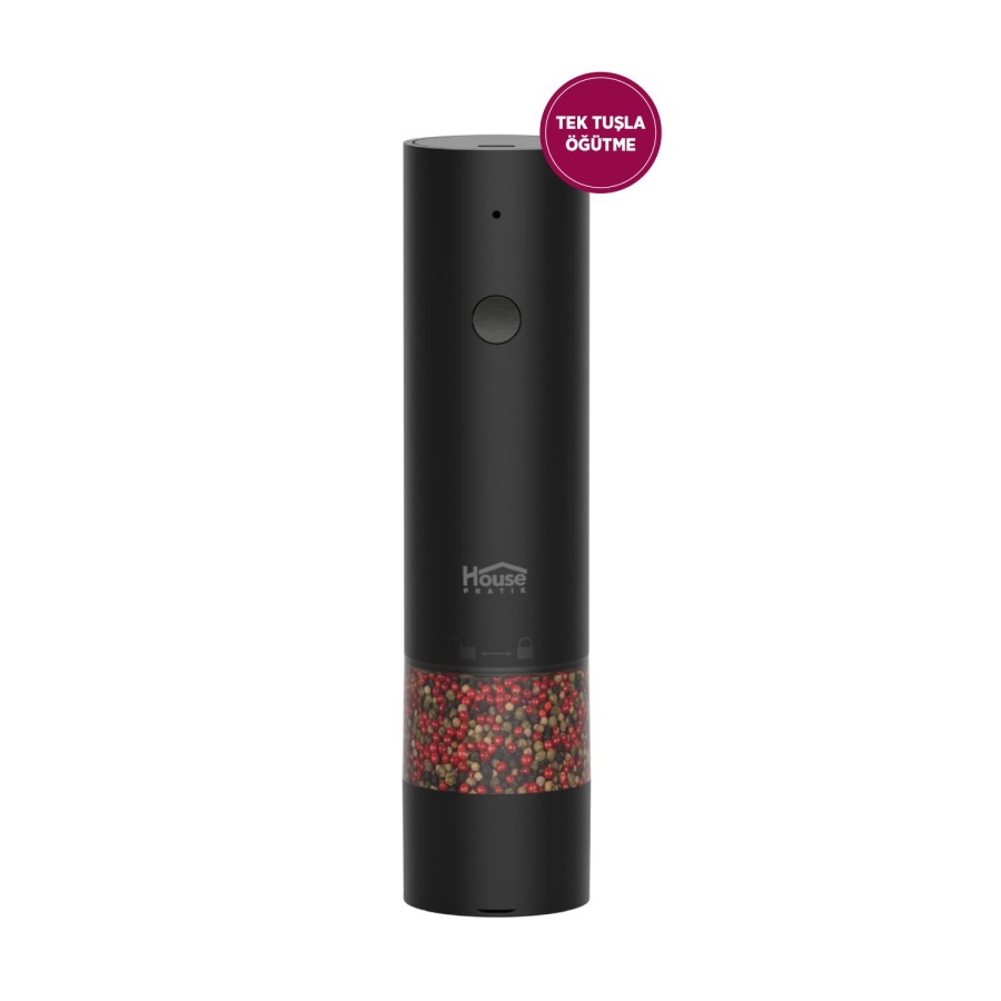 House Pratik HP106 Şarjlı Tuz ve Baharat Öğütücü Siyah - 1