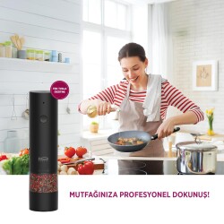 House Pratik HP106 Şarjlı Tuz ve Baharat Öğütücü Siyah - 3