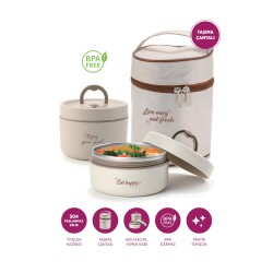 House Pratik HP107 Çantalı Paslanmaz Çelik 2'li 600 + 440ml Lunch Box Yemek Kabı - 2