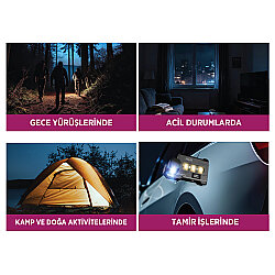 House Pratik HP113 Şarjlı Çok Fonksiyonlu Led El Feneri - 4