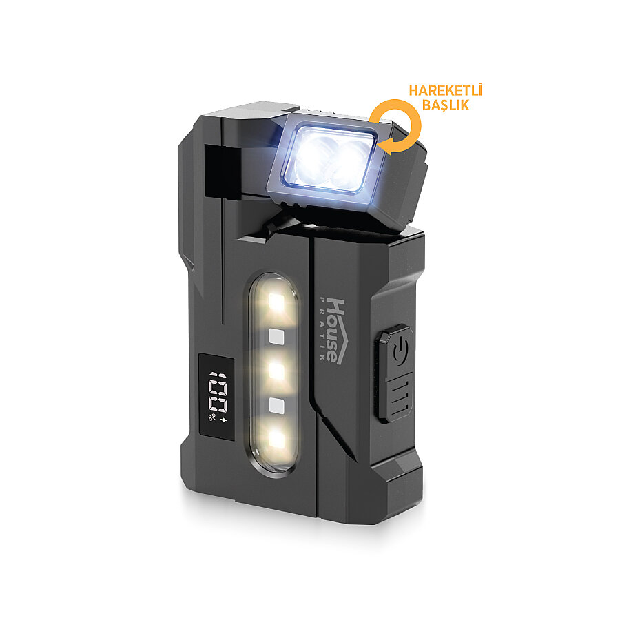 House Pratik HP113 Şarjlı Çok Fonksiyonlu Led El Feneri - 1