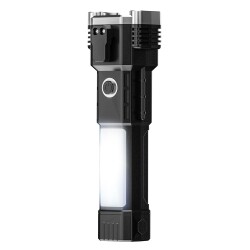 House Pratik HP71 Acil Durum El Feneri 4 Modlu Powerbank & Cam Kırma Çekici Type-C Şarjlı Siyah - 2