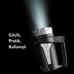House Pratik HP74 Şarjlı 4 Modlu 2000 mAh 300 Lümen El Feneri Siyah - 5
