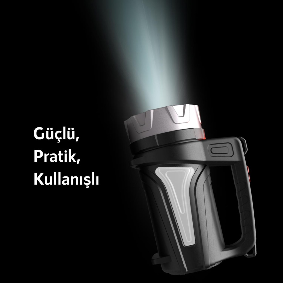 House Pratik HP74 Şarjlı 4 Modlu 2000 mAh 300 Lümen El Feneri Siyah - 5