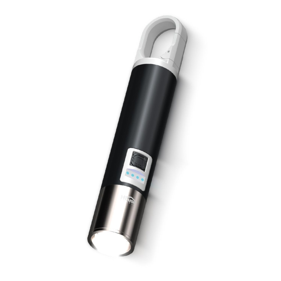 House Pratik HP75 Güçlü El Feneri 380 Lümen 200m Aydınlatma Type-C Şarjlı 4 Modlu Siyah - 1