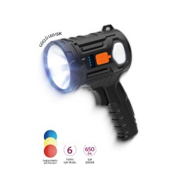 House Pratik HP76 Solar Şarjlı 6 Modlu 1200 mAh 650 Lümen El Feneri Siyah - 2