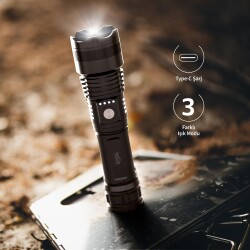 House Pratik HP79 Şarjlı 3 Modlu 800 mAh 100 Lümen El Feneri Siyah - 3