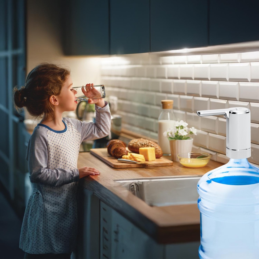 House Pratik HP82 Şarjlı Otomatik Type-C Girişli Damacana Su Pompası Beyaz - 5