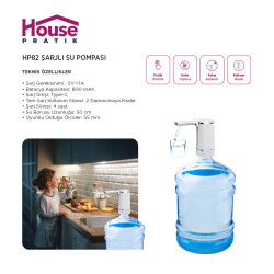House Pratik HP82 Şarjlı Su Pompası - 6